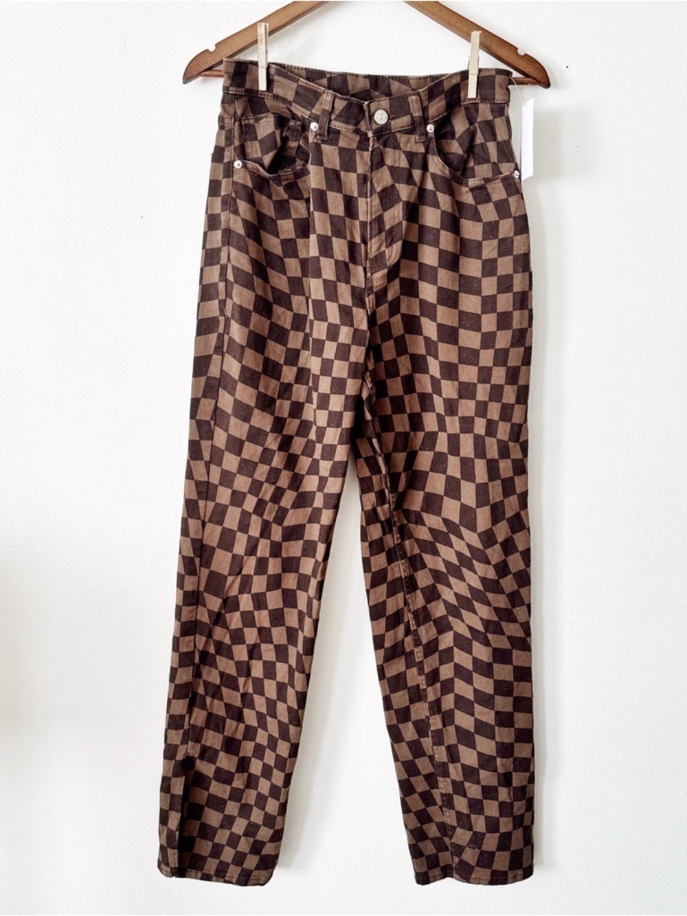 Divided Brown Checkerboard Pants size 6